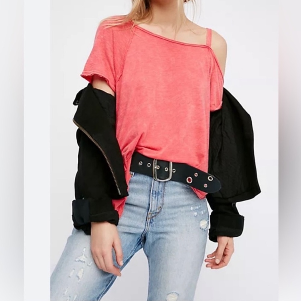 Free People Coraline top, Washed Red P2P 18.5” Size XS-Medium